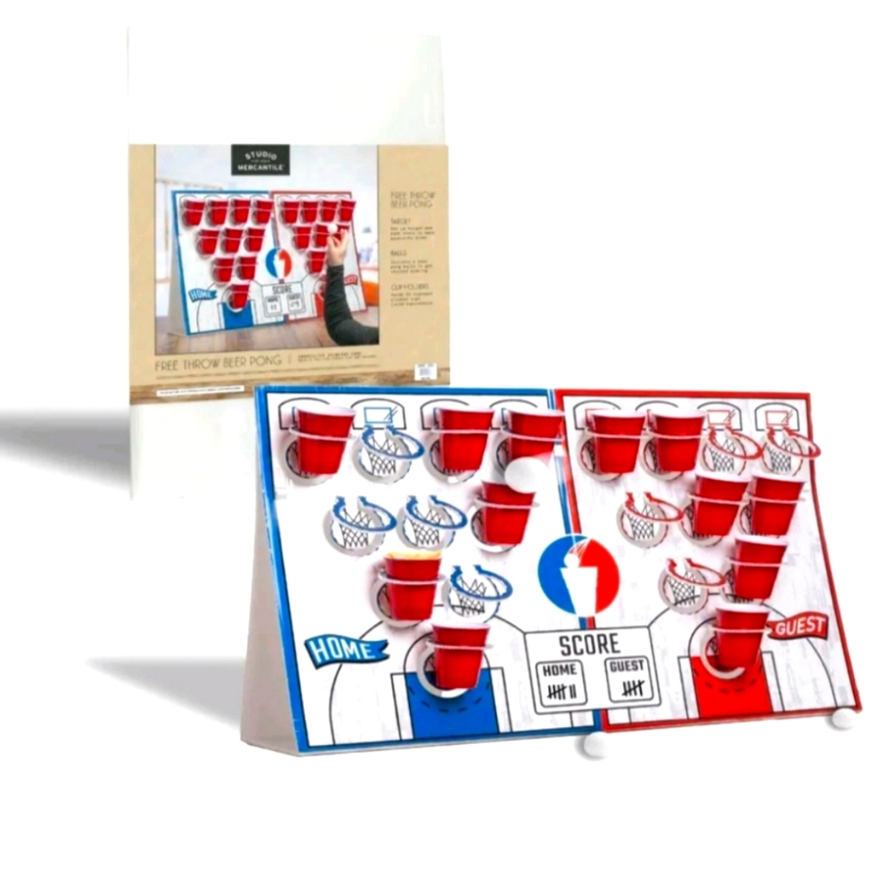 Wembley Free Throw Beer Pong Party Game Chandelier Standing Target, Team Play...